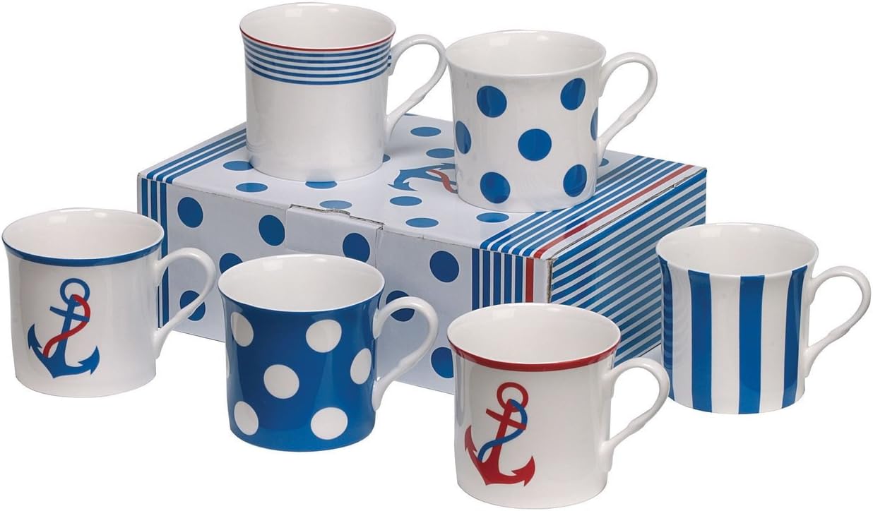 Heath McCabe Mugs Princess Nautical Collection Fine Bone China 6 Mug