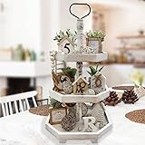 3 Tiered Serving Tray Wooden Farmhouse Decorative