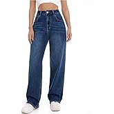 Mars power Women's Wide Leg Jeans High Waisted Baggy Straight Leg Loose Stretchy Casual Denim Pants