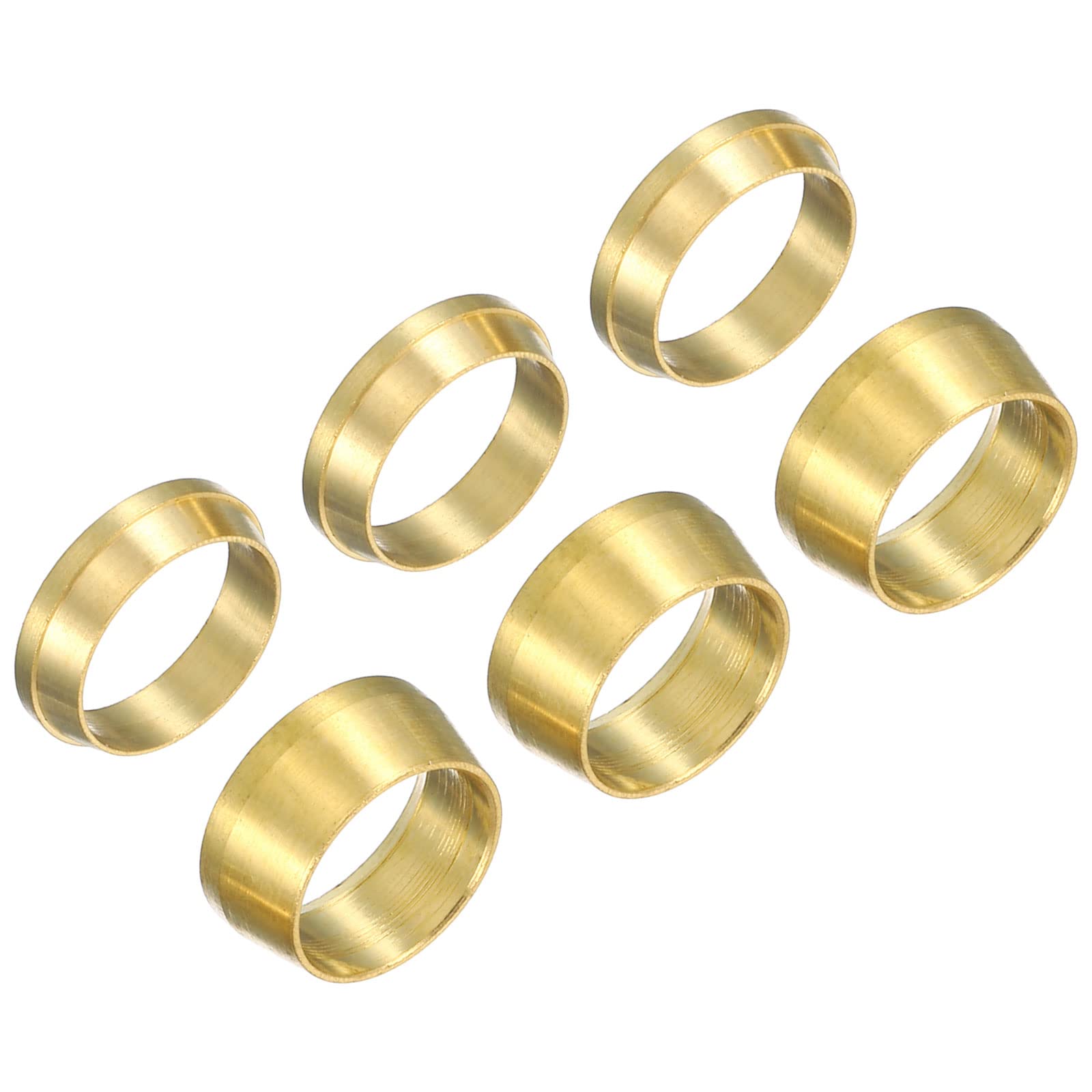 PATIKIL 10mm Tube OD Brass Compression Sleeves Ferrules 3Set Double Ferrule Ring Brass Compression Fitting Assortment Kit — image 1
