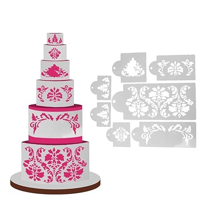Amazon Com Calap Store 7pcs Lot Plastic Cake Stencil Mold Diy