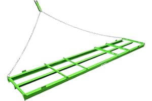 POPMOON 8FT Thickened Drag Harrow Driveway Grader Landscape Power Rake - Heavy Duty Driveway & Lawn Leveling Tool with 6 FT Chain for ATV, UTV, Tractor, Mower, Land Leveler for Gravel, Sand, Soil, Hay