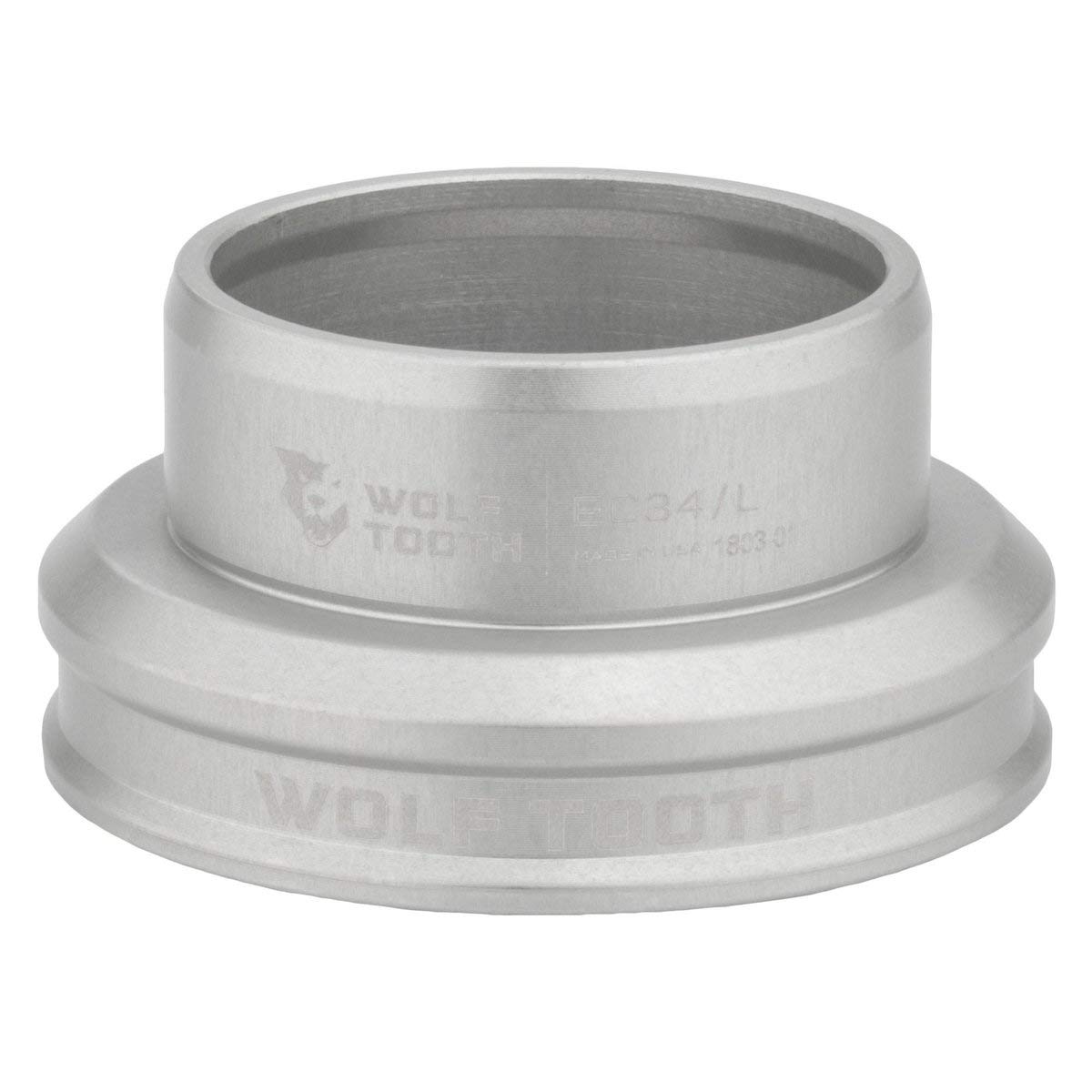 Wolf Tooth Performance EC34/30 Lower Headset Silver | Lightweight Aluminium Headset Stainless Steel Bearings Wide Colour Range