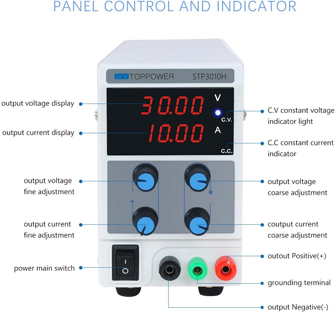 DC Bench Power Supply Variable, 60V 5A Mini Adjustable Switching ...
