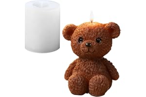 SENCCO Silicone Candle Molds, 3D Charming Bear Silicone Molds, Cozy Atmosphere Design, Odorless, BPA Free, Cute Animal Silicone Molds for Candle Making, DIY, Resin, Wax, Soap, Chocolate Etc