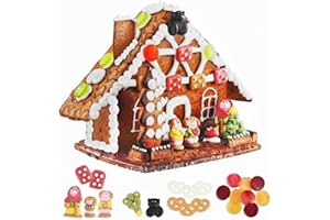 ONE CANDY WAY Gingerbread House Kit For Kids And Adults – DIY Christmas Decorating – Pre-Baked 32 Ounce Kit With 7 Pre-Cut Panels, Icing And Candies – Easy Assembly, No Baking Needed