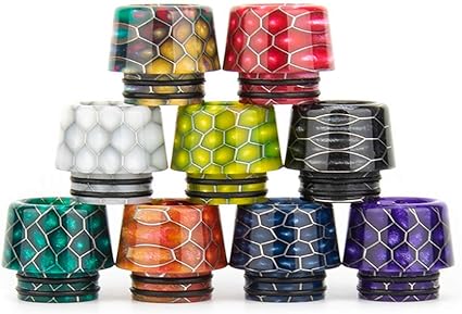 Amazon 810 ドリップチップ すべての810スレッドコネクタ用 コブラパターンテーパー樹脂ドリップチップ 2個 ゴム製oリング 2個 パープル レインボー Pcケース 通販