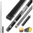 KONLLEN Snooker Cue Carbon Fiber Cue Hand-Made Inlay Billiard Cue with 10.2mm Tip Snooker Cue Stick Kit (Including Extension Cue Case Pool cue tip and Pool cue Cleaner)