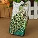 Leegoal 3D Green Peacock Crystal Case for Apple iPhone 4/4S