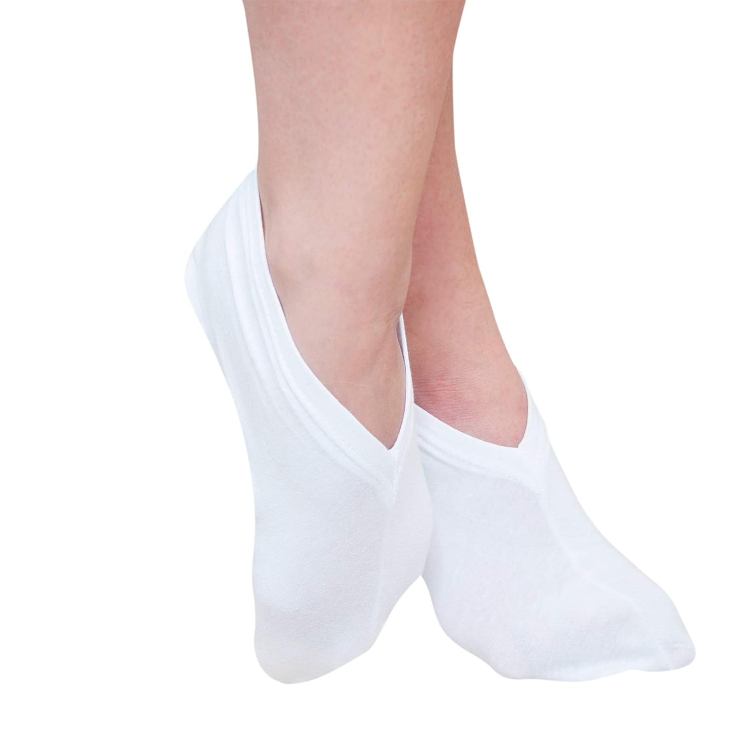 Eurow Cotton Spandex Cosmetic Moisturizing Therapy Socks, White, 2 Pairs : Beauty