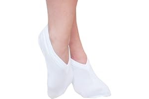 Eurow Moisturizing Cotton and Spandex Therapy Socks for Softening Dry Feet, Deep Hydration, and Spa-Like Skin Care Treatment, Perfect for Cracked Heels and Rough Skin, 2-Pair Set, White