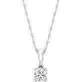 GILDED Itsy Bitsy Sterling Silver & 14KT Gold Plated Silver Lab-Grown Diamond Solitaire Pendant Necklace, 0.33 CTTW, Prong-Set Round Diamond, 18” Chain with Spring-Ring Lock