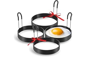 LAXINIS WORLD Eggs Rings, 4 Pack Stainless Steel Egg Cooking Rings, Pancake Mold for frying Eggs and Omelet