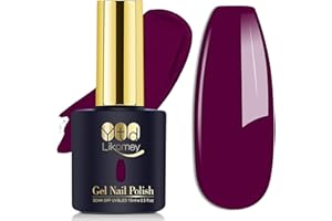 YTD Likomey Gel Nail Polish,15ml Wine Purple Soak Off UV Nails Gel Varnish,Salon Home DIY Nail Art Manicure and Pedicure Raspberry Deep Plum Gel Varnish,CS017