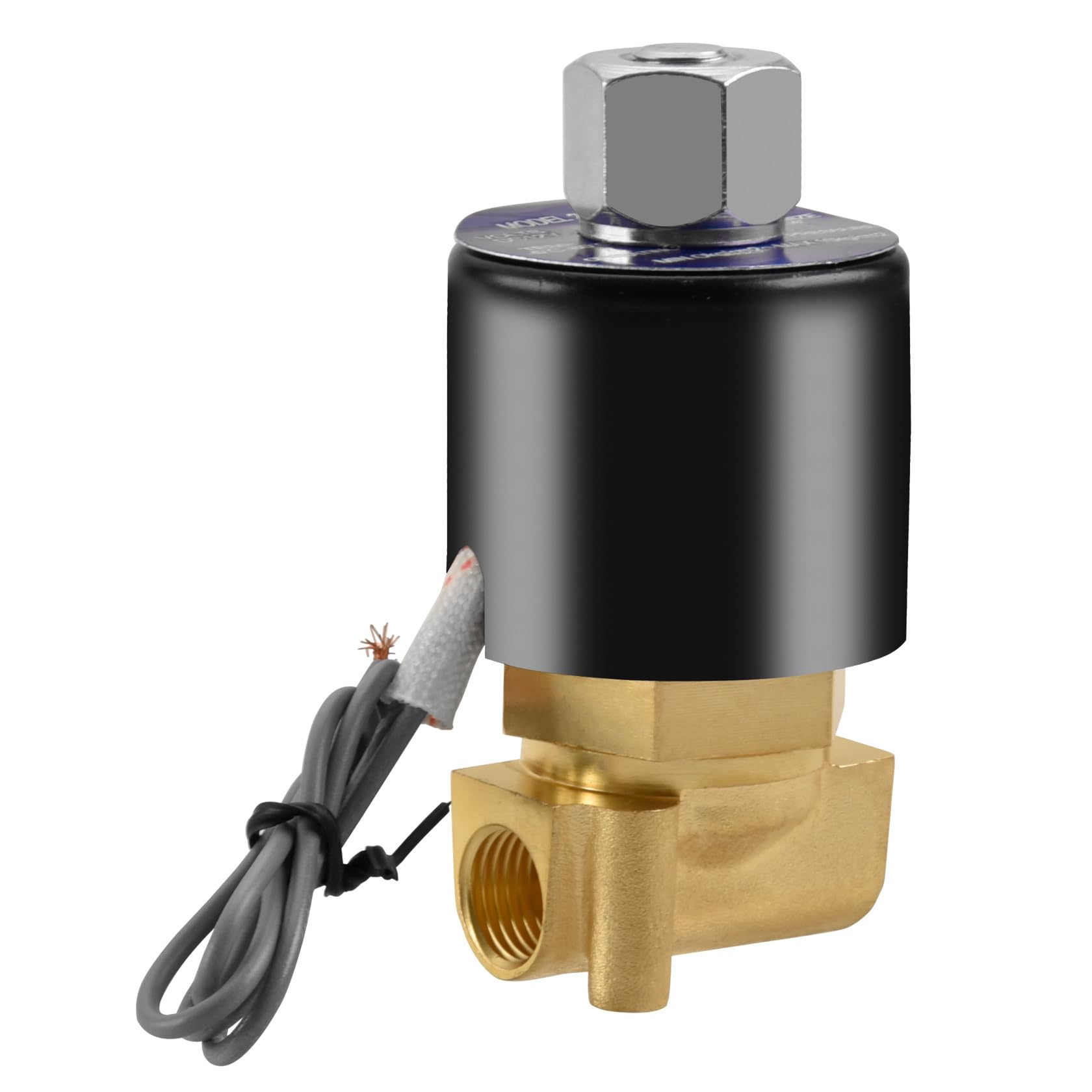 Heschen Brass Electric Solenoid Valve, 2W-025-08K, PT1/4'' Port, DC12V, Direct Action Water Air, Normally Open