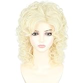 LeMarnia Women's Wig 70s 80s Singer Wigs Short Curly Blonde Beehive Wigs for Women Halloween Costume Wig