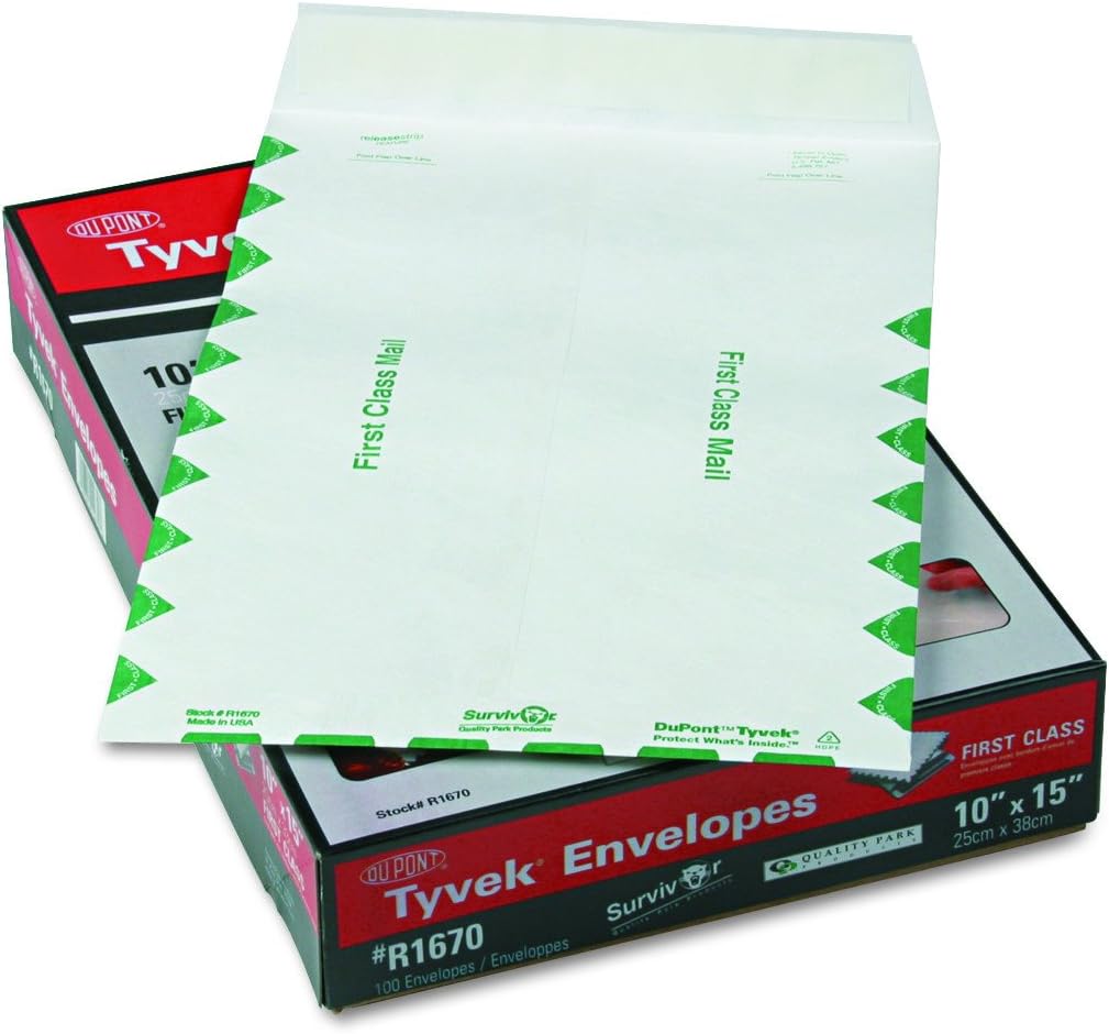 Amazon Com Survivor R1670 Tyvek Usps First Class Mailer 10 X 15 White Box Of 100 Large Format Envelopes Office Products