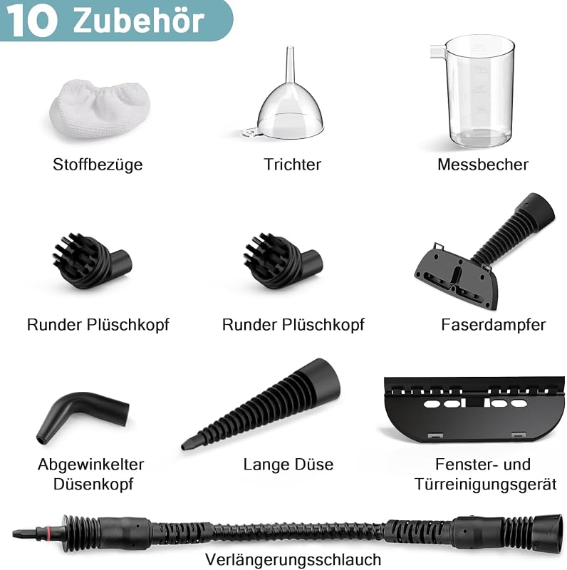 Dampfreiniger Handgerät, Steam Cleaner mit 10 Zubehör