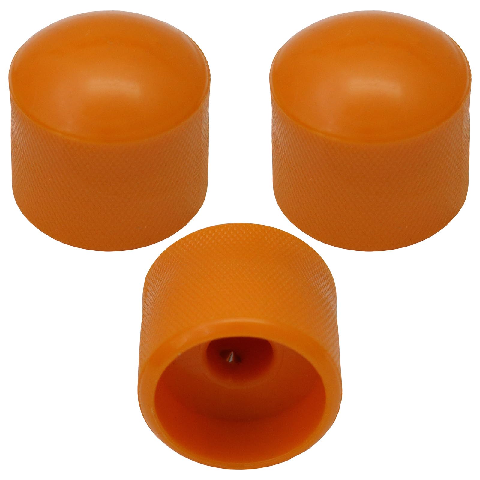 Pack of 3 6mm Round Hole Solid Colour Domed Top Guitar Tone/Volume Control Knob (Orange)