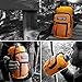 Water Bottle Holder for 64oz Bottles by Wild Wolf Outfitters - Orange - Carry, Protect and Insulate Your Best Flask with This Military Grade Carrier w/ 2 Pockets & an Adjustable Padded Shoulder Strap