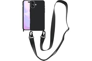 VooDirop Compatible with iPhone 17 Case with Lanyard Crossbody iPhone Case with Strap Adjustable Shockproof Drop Protection Silicone Phone Cover for iPhone 17 6.3 inch Black