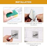 Ibergrif 4 Pack Self Adhesive Hooks Heavy Duty No Drill Towel Bathroom Kitchen view 6