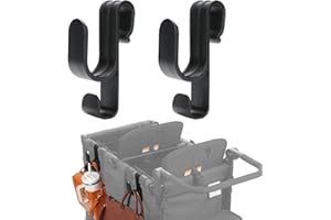VIOTIIN Stroller Hooks for Wonderfold Wagon W2&W4, Double-Layer Multipurpose Side, Space-Saving for Hanging Balance Bikes & Everything, Durable Plastic Wagon Accessories, 40kg Sturdy Load-Bearing (2PCS)