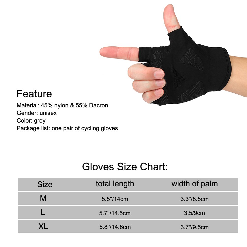 Vbiger Men & Women Workout Gloves Half Finger Anti-slip Shockproof Gloves for Cycling,Weightlifting,Fitness and Cross Training