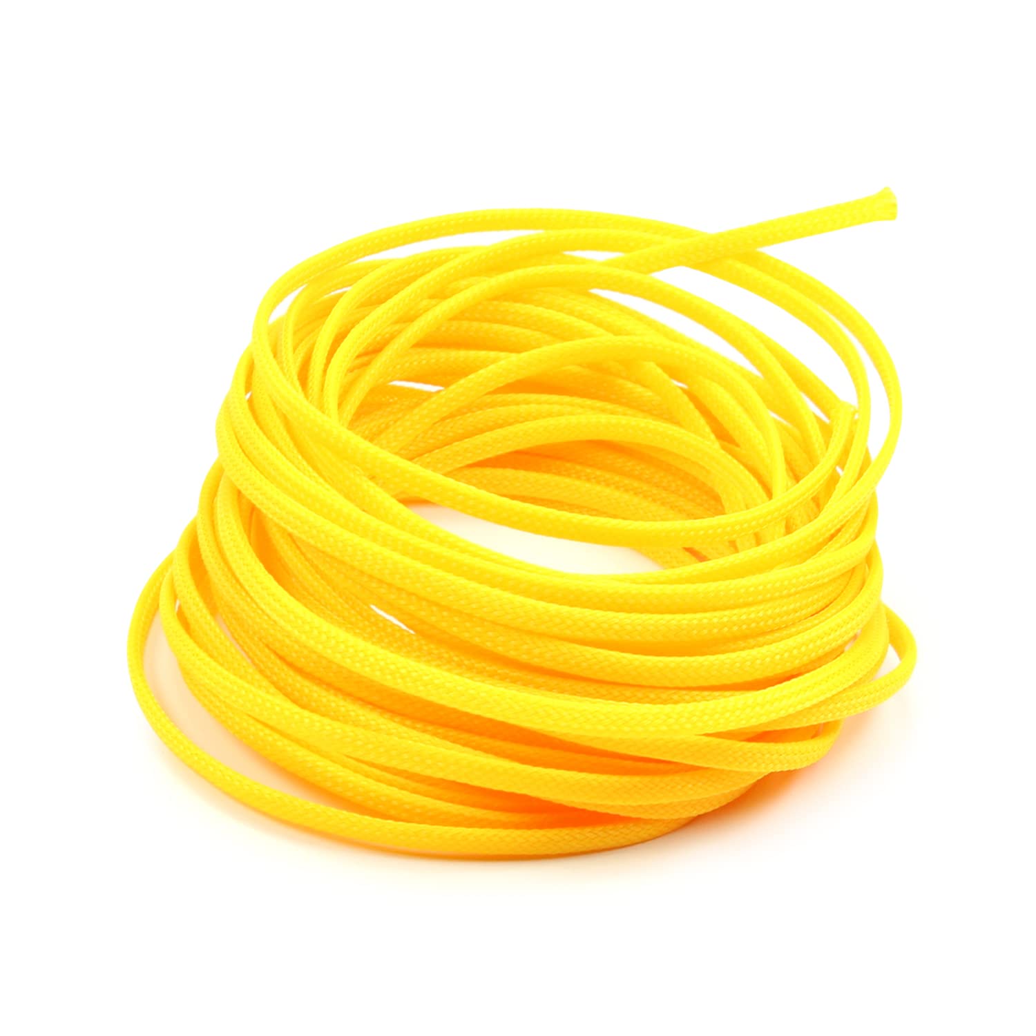 Othmro 1pc Cable Management Sleeve, Braided Cable Tidy, Cord Cover Wire Hider, 10m Cable Organizers Wire Tidy for TV/PC USB Cable, Yellow (Width:4mm)