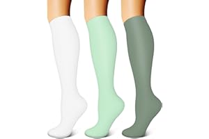 FEYHAY Copper Compression Socks (3 Pairs) 15-20 mmHg Circulation is Best Athletic & Daily for Men & Women, Running, Climbing