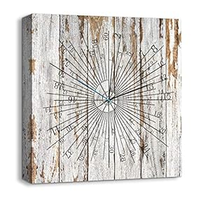 Canvas Wall Art Abstract Cute Clock Painting Artwork for Home Prints Framed - 12x12 inches