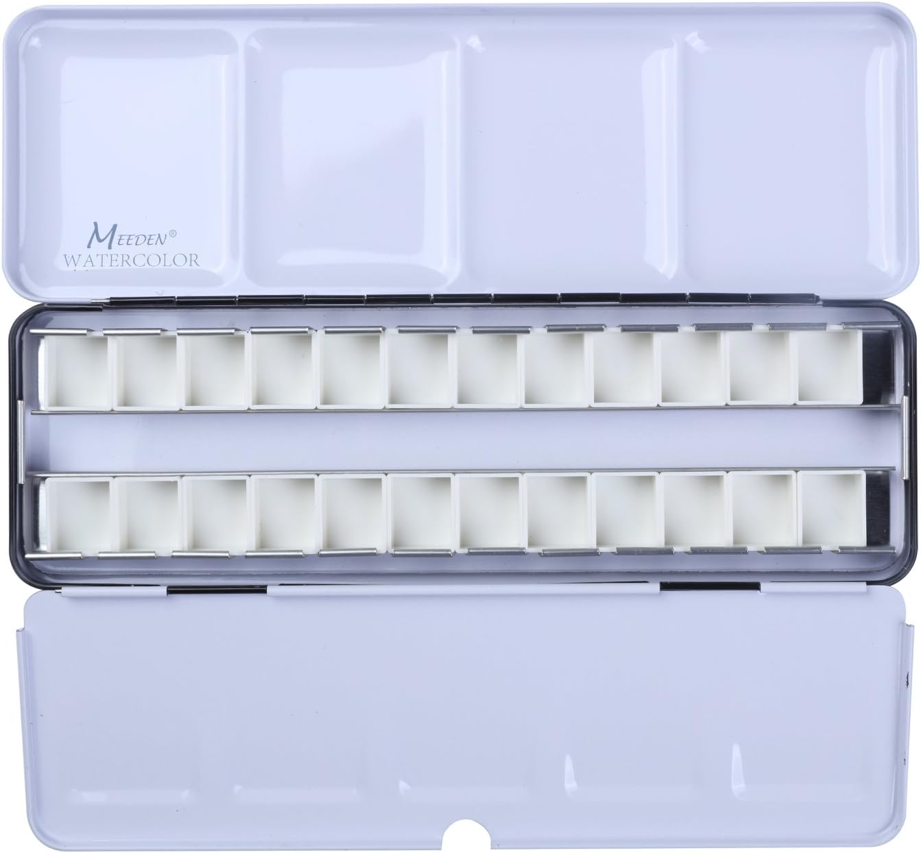 MEEDEN Acuarela Lata Caja de Metal Vacía, con 24 Mitad Sartenes: Amazon.es: Hogar