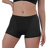 AIRCUTE Reusable Absorbent Urine Incontinence Boxer Briefs Underwear for Women Breathable Leak Proof Boy Shorts 2.0OZ (Black, Medium)