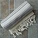 Dandelion - Ivory Basic Pattern - Naturally-Dyed Cotton Turkish Towel Peshtemal - 71x39 Inches - Gray
