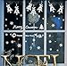 Moon Boat 121 pcs Christmas Window Clings Decals - White Snowflakes/Baubles/Bells - New Year Stickers Decorations Xmas Ornaments