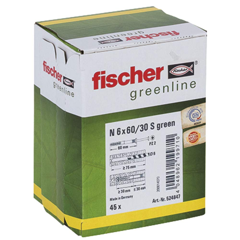 fischer Hammerfix N Green 6 x 60/30 S - Countersunk, 45-Piece, 524847 — image 1