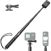 Mairan 130cm Invisible Selfie Stick, 1/4" Extended Monopod with Adapter | Aluminum Alloy Invisible Pole Compatible with Insta360X4,X5, GoPro, DJI, Action Cameras