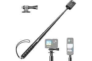 Mairan Super Long 180cm Invisible Selfie Stick, Extension Selfie Stick Compatible with Insta360, GoPro, DJI, Action Cameras,1/4" Portable Extendable Monopod Pole with Buckle Mount and Wrist Strap