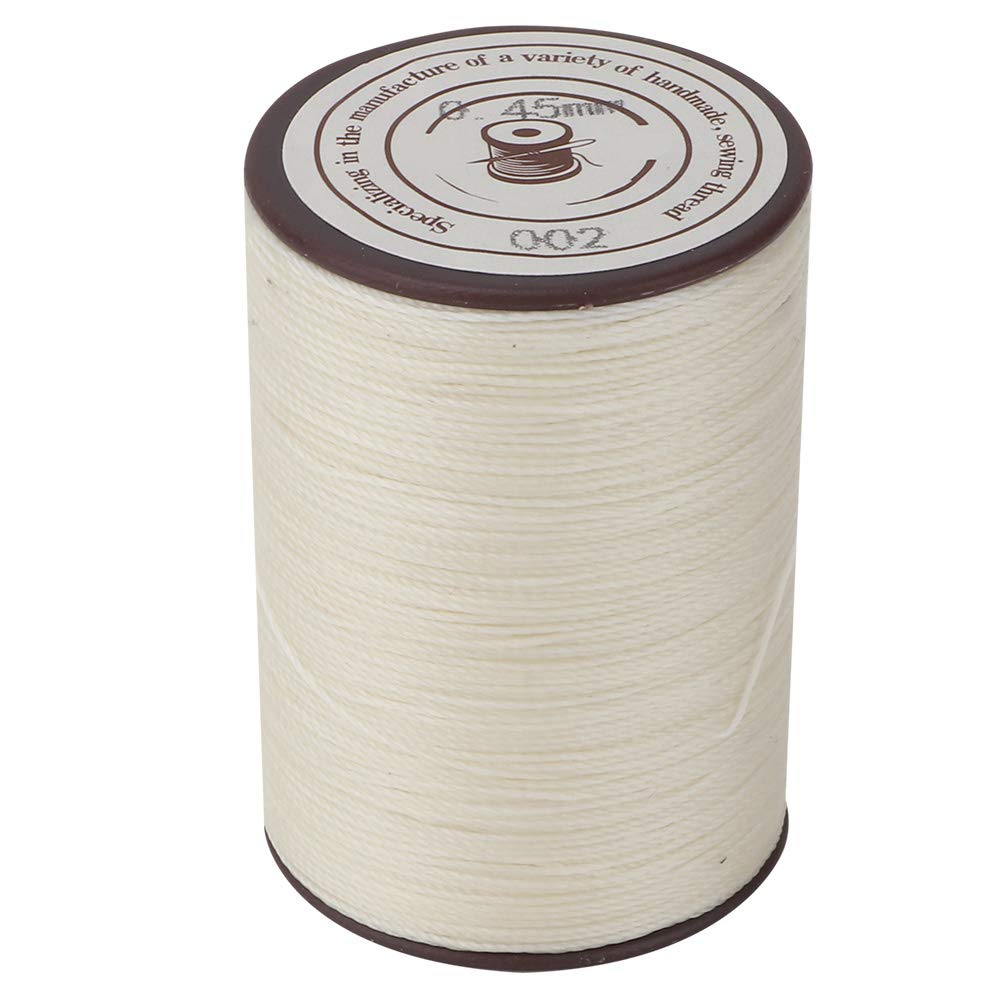 Pssopp Waxed Thread, Leather Sewing Thread 160m/Roll for Hand Sewing Leather and Bookbinding for Handicrafts Sewing Lovers(002 rice white)