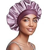 Doitory Satin Silk Bonnet for Sleeping, Soft Satin Lined Hair Bonnet for Women, Double Layer Sleep Nightcap