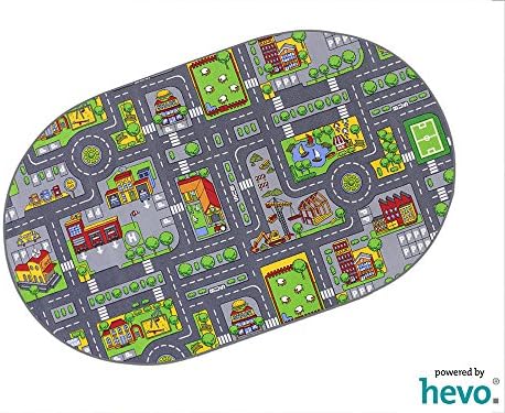 City Traffic HEVO road playground carpet | children's carpet 200x280 cm oval