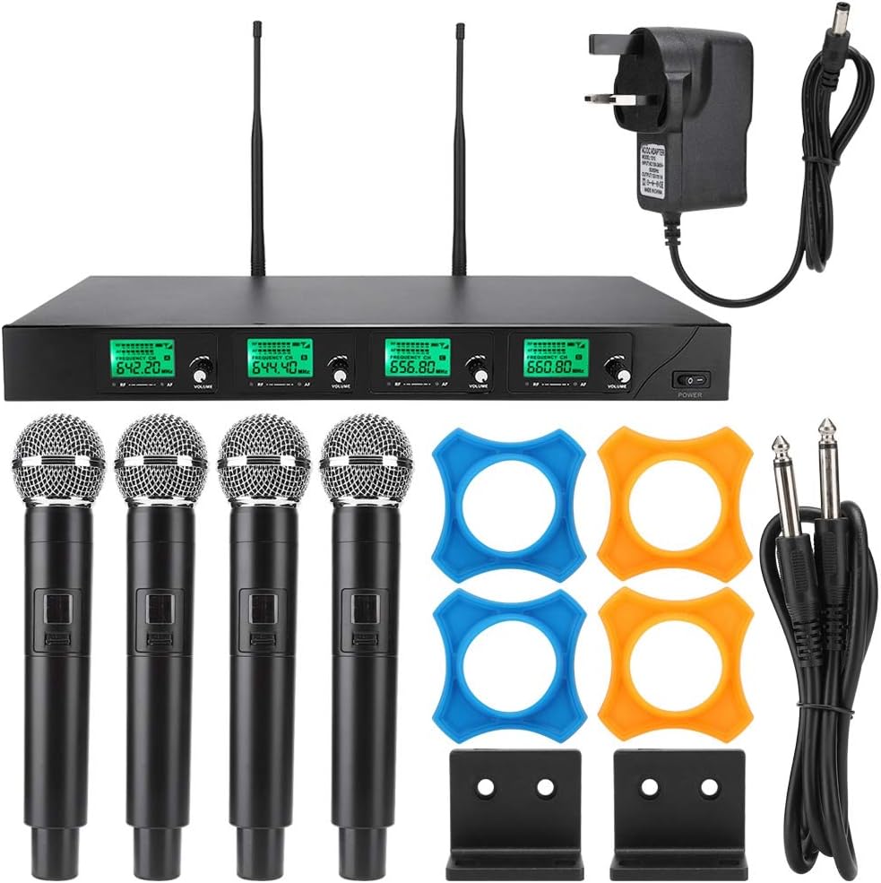 Wireless Microphone System, 4 Channels Amazon.co.uk Electronics