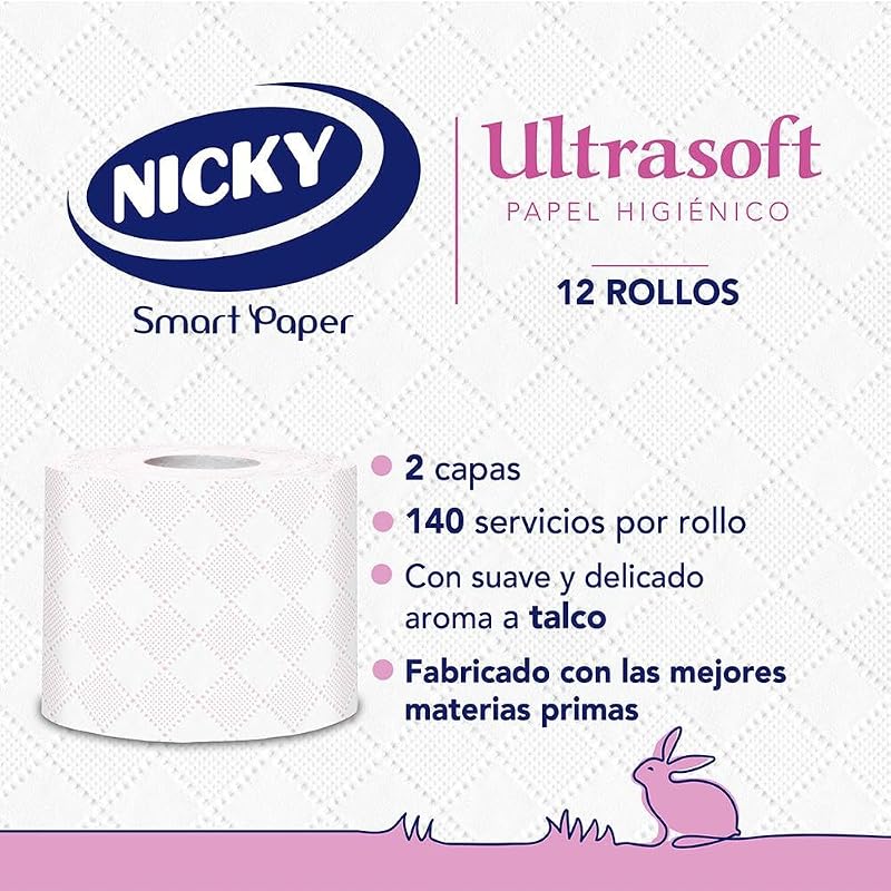 Ultrasoft, 12 Rollos de Papel Higiénico, 2 Capas