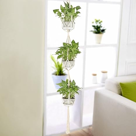 Plant Container Accessories 2pcs Ceiling Hooks Included Macrame