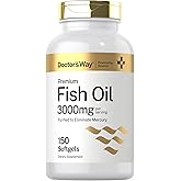 Doctor's Way Fish Oil 3000mg | 150 Softgels | Omega-3 with EPA and DHA | Non-GMO, Gluten Free Supplement