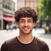 Leuik Short Brown Afro Mens Wig|Costume Toupee for Men|Synthetic Curly Mens Wigs for Daily Use