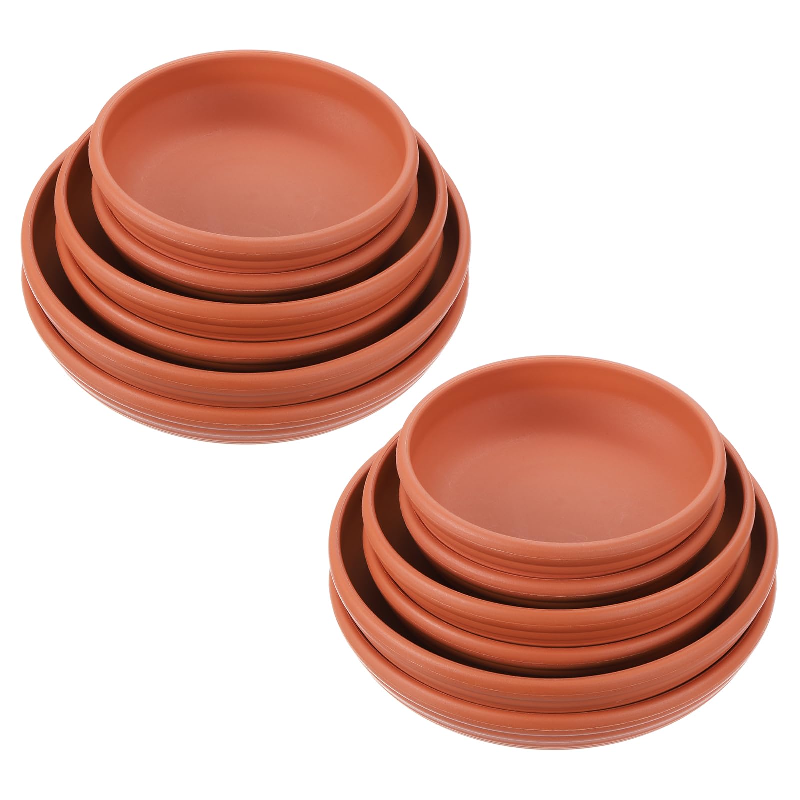 PATIKIL Plant Saucer Tray, 6 Pack 6/7/8 Inch Plastic Round Plant Saucer Flower Planter Drip Tray for Indoors Outdoors Patio Balcony, Terracotta