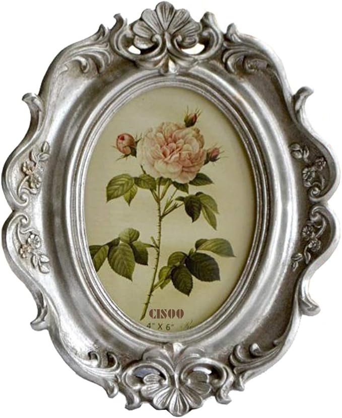 CISOO Vintage Oval Picture Frame 4x6 Antique Photo Frame