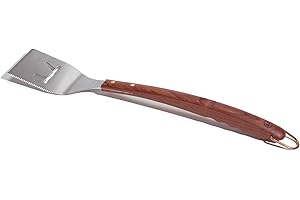 Outset QB10 Rosewood Collection Grill Spatula, Stainless Steel 1.25 x 3.5 x 20.5 inches