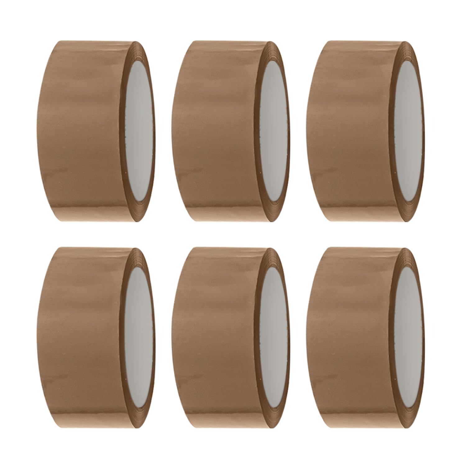 ARVO Brown Packing Tape 6 Rolls with Low Noise (48mm x 60m) - Durable Parcel Tape for Packing Boxes, Secure Packaging for Moving House